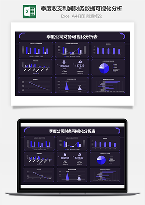 季度收支利潤財(cái)務(wù)數(shù)據(jù)可視化分析