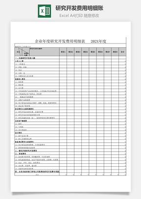 研究开发费用明细账