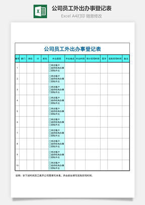 外出登记表研发类员工绩效考核表
