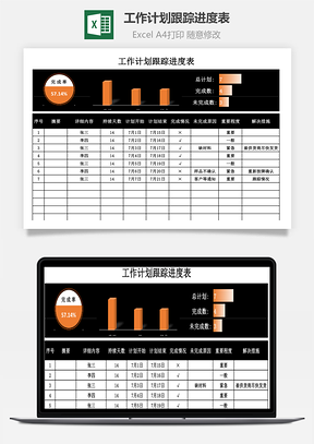 工作計劃跟蹤進度表