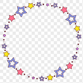  彩色星星圆形边框设计