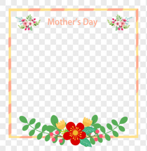  母亲节花朵方形边框