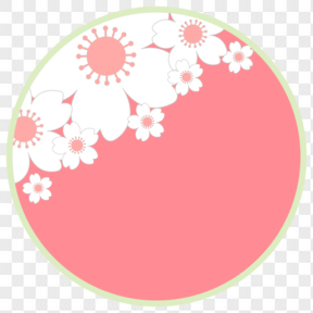 日本古典标签与樱花圆形粉色