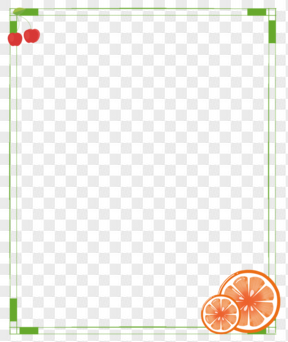 绿色可爱橙子樱桃边框
