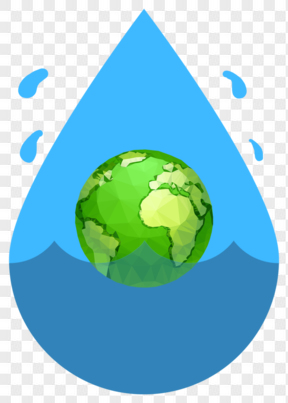 水滴地球绿色卡通透明图