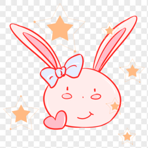 情人节粉色可爱小兔子