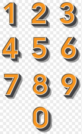 创意橙色立体数字设计