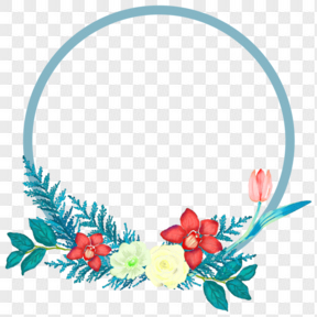 手绘花卉植物装饰边框