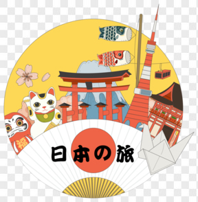装饰圆形日本旅游