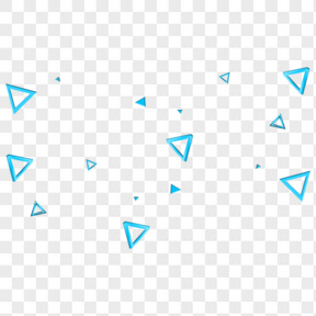 蓝色几何三角形漂浮素材