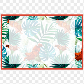 热带树叶装饰相框