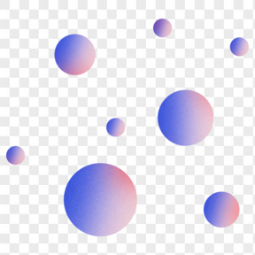 渐变色圆形球体透明图