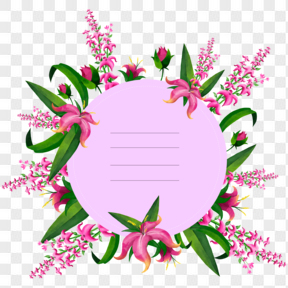 彩绘粉色花卉文本框