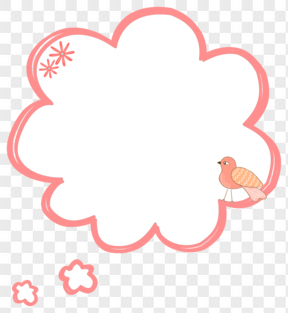 粉色可爱卡通小鸟对话气泡框