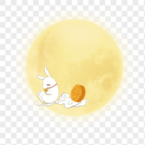 中秋节小兔子和月饼设计
