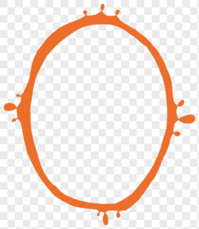 圆形可爱橙色相框