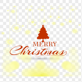 黄色光效背景圣诞快乐艺术字