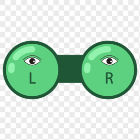 绿色隐形眼镜卡通透明图