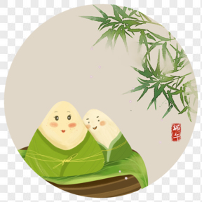 可爱竹子卡通粽子透明图