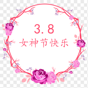 三八妇女节女神节女生节女王节文字框