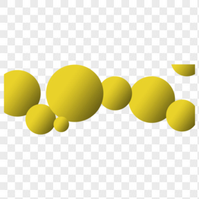 黄色简约球体漂浮素材