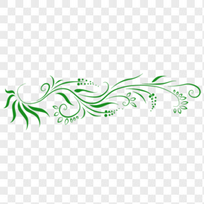 绿色法式花纹边框PNG图片