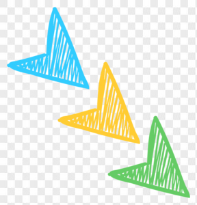 矢量彩色手绘三角箭头