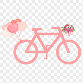 情人节粉色单车