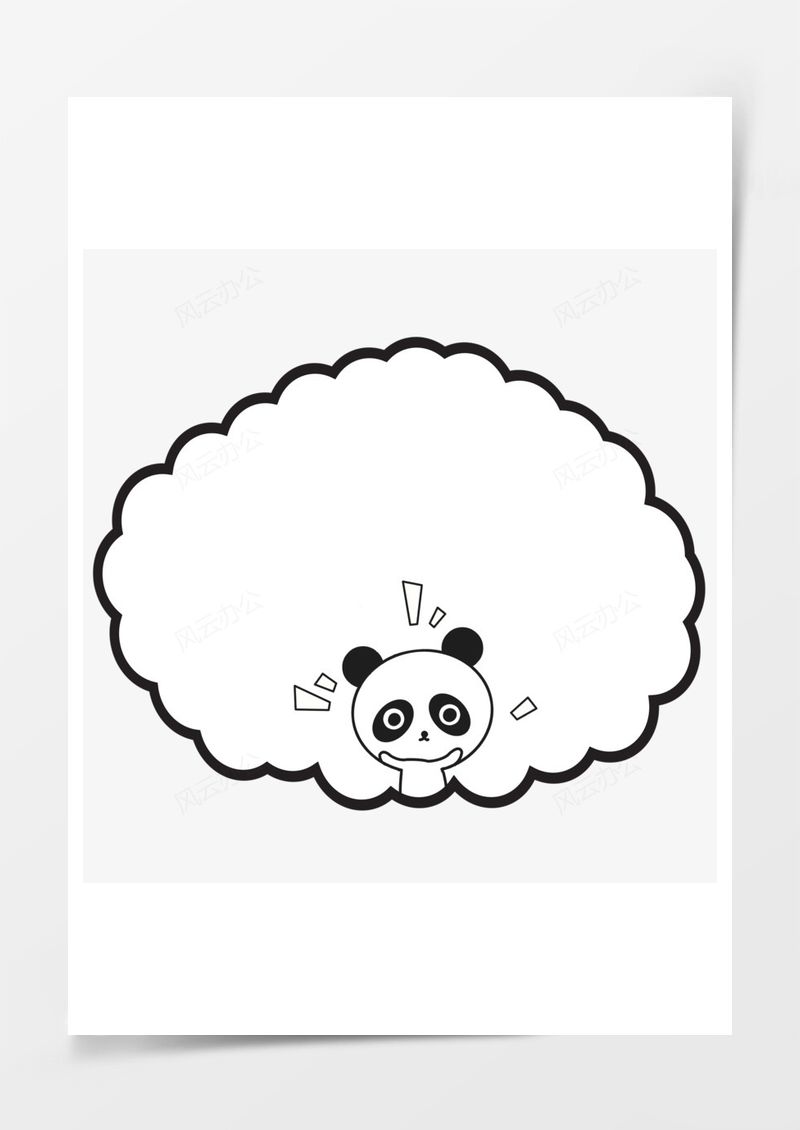 卡通黑白邊框PNG素材圖片