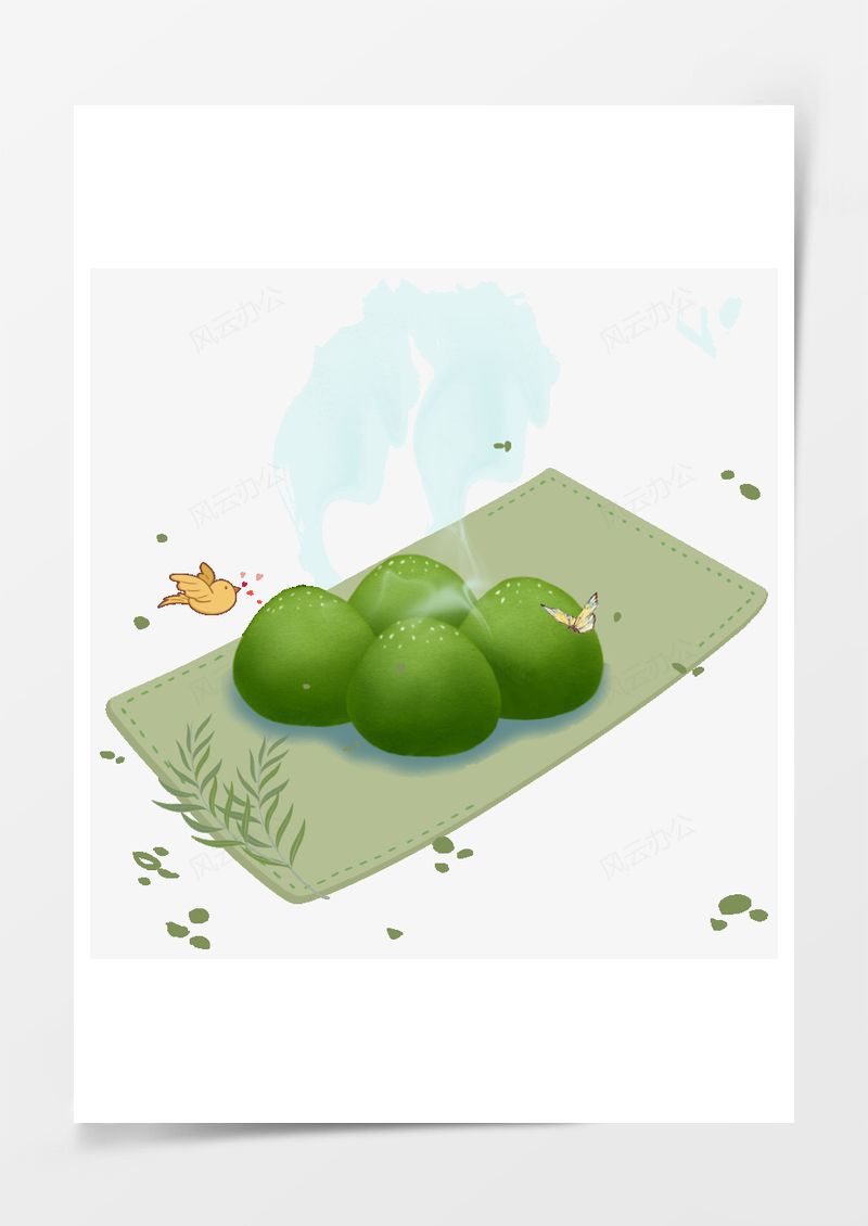 清明节青团元素PNG素材图片