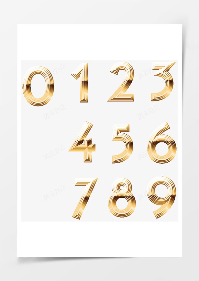 矢量金屬數(shù)字藝術(shù)字PNG素材圖片