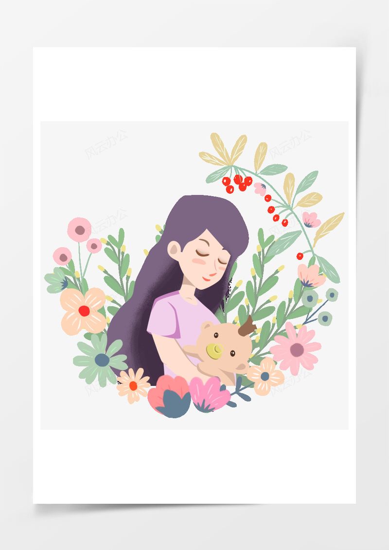 母亲节人物元素PNG素材图片