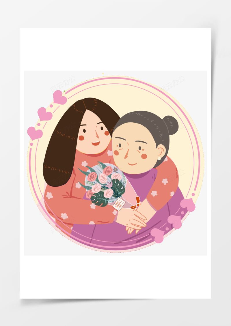 母亲节人物元素PNG素材图片