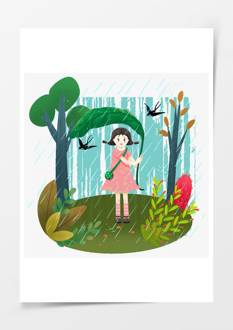 中国传统节气谷雨元素PNG素材图片