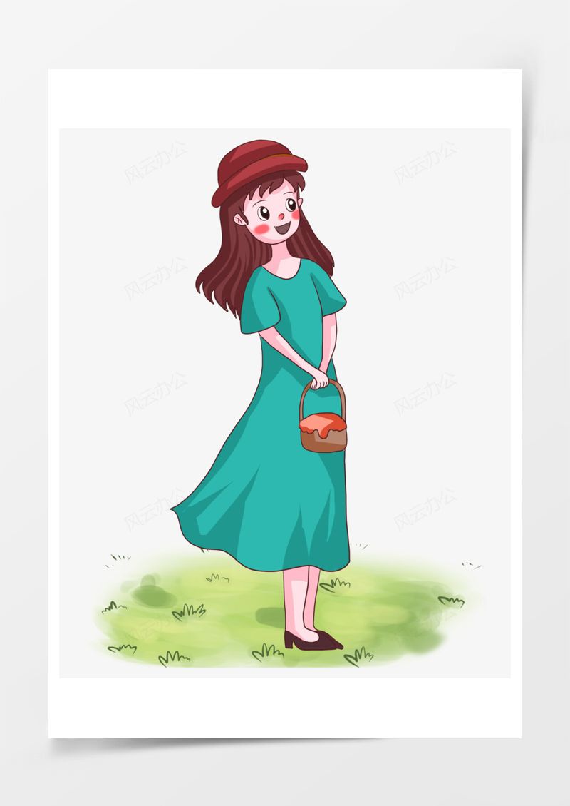 五四青年节文艺女青年PNG素材图片