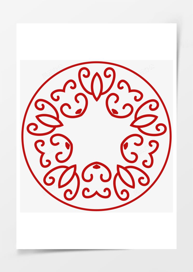 矢量线条圆形框PNG素材图片