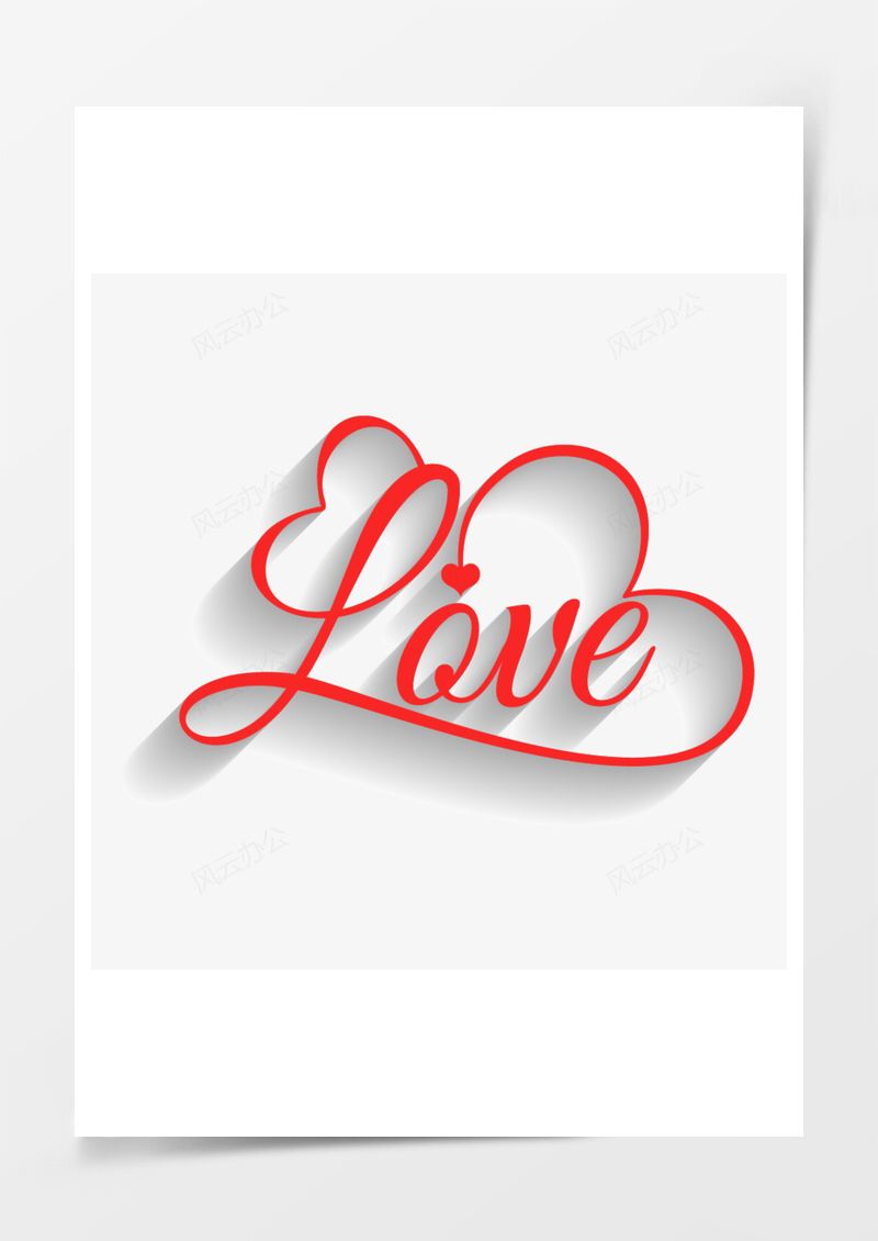 矢量love艺术字PNG素材图片