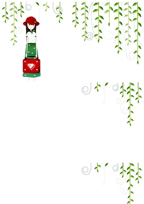 卡通可爱女生PPT背景图片