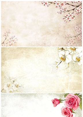 復古花朵花卉PPT背景圖片