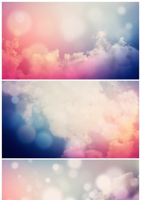 彩色漸變云彩云朵PPT背景圖片