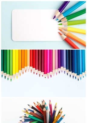 彩色铅笔PPT背景图片合集（一）