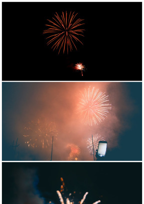 夜空中的煙花新年喜慶風高清大圖背景（10張）