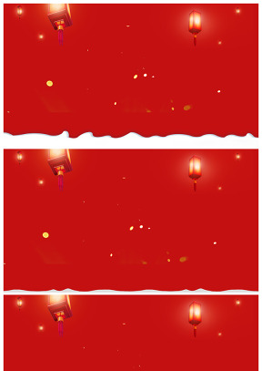 大紅燈籠煙花星火喜慶紅新年主題幻燈片背景