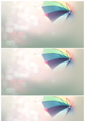 彩色雨傘 朦朧光斑ppt圖片