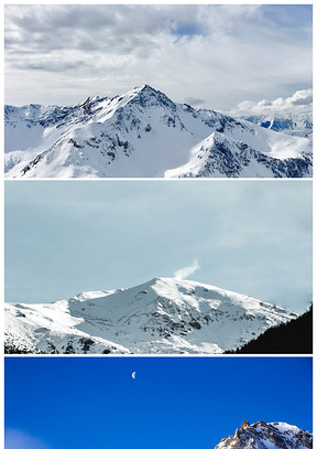 适合企业发展历程的巍峨雪山高清幻灯片背景