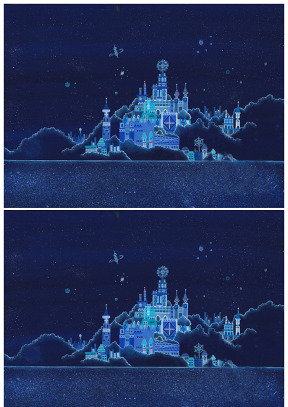 蓝色星空下的城堡矢量背景图片