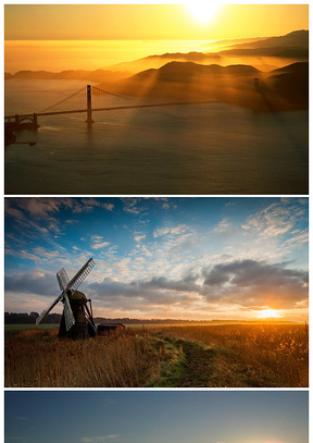 夕阳美景幻灯片高清背景