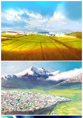 水彩风景画艺术图片