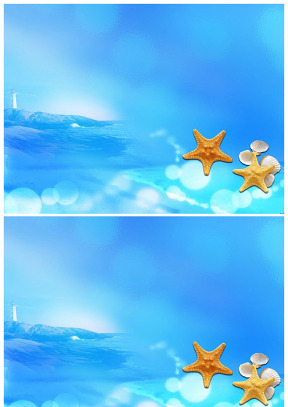 海星贝壳蓝色海洋背景图片
