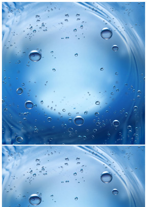 水与气泡蓝色淡雅ppt图片